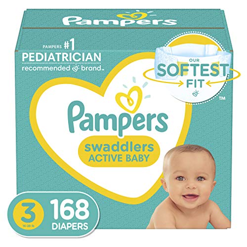 0037000833178 - DIAPERS SIZE 3, 168 COUNT - PAMPERS SWADDLERS DISPOSABLE BABY DIAPERS, ONE MONTH SUPPLY (PACKAGING MAY VARY)