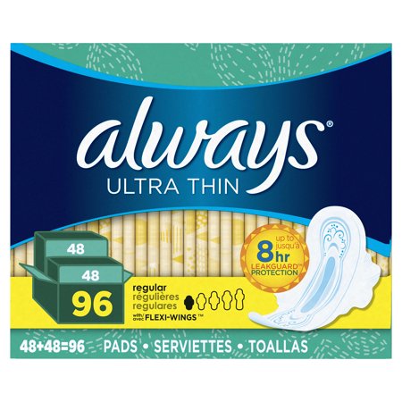 0037000847021 - ALWAYS ULTRA THIN SANITARY NAPKINS, SIZE 1, UNSCENTED, 96 COUNT