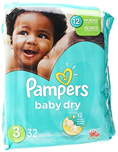 0037000862109 - PAMPERS BABY DRY DIAPERS - SIZE 3 - 32 CT