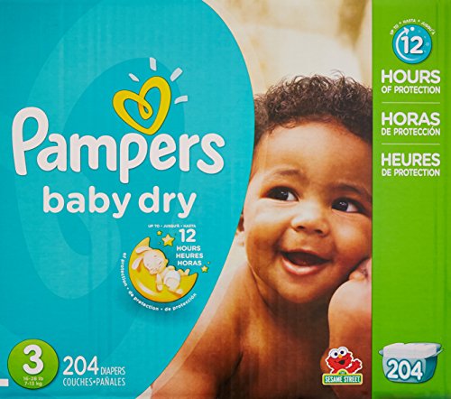 0037000862505 - PAMPERS BABY DRY DIAPERS ECONOMY PACK PLUS, SIZE 3, 204 COUNT