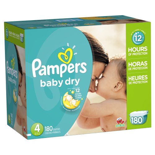 0037000862512 - PAMPERS BABY DRY DIAPERS ECONOMY PACK PLUS, SIZE 4, 180 COUNT