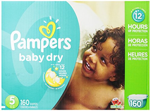 0037000862529 - PAMPERS BABY DRY DIAPERS ECONOMY PACK PLUS, SIZE 5, 160 COUNT