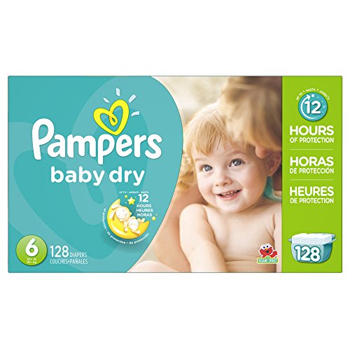 0037000862536 - PAMPERS BABY DRY DIAPERS ECONOMY PACK PLUS, SIZE 6, 128 COUNT