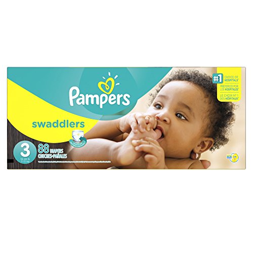 0037000863601 - PAMPERS SWADDLERS DIAPERS, SIZE 3 (16-28 LB), SESAME BEGINNINGS, 88 DIAPERS