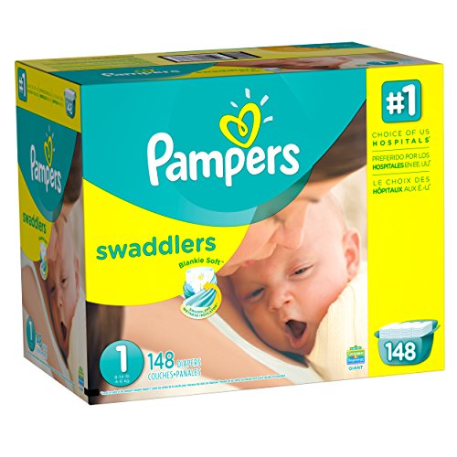 0037000863663 - PAMPERS SWADDLERS DIAPERS, SIZE 1, GIANT PACK, 148 COUNT