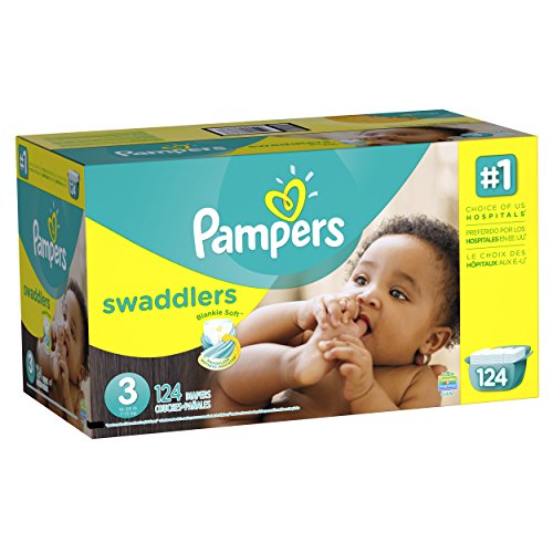 0037000863687 - PAMPERS SWADDLERS DIAPER SIZE 3 GIANT PACK 124 COUNT