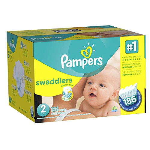 0037000863830 - PAMPERS SWADDLERS DIAPERS SIZE 2 ECONOMY PACK PLUS 186 COUNT