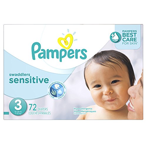 0037000866176 - PAMPERS SWADDLERS SENSITIVE DIAPERS SIZE 3 SUPER PACK 72 COUNT, 72 COUNT
