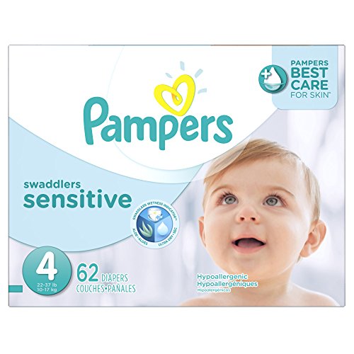 0037000866183 - PAMPERS SWADDLERS SENSITIVE DIAPERS - SIZE 4 - 62 CT