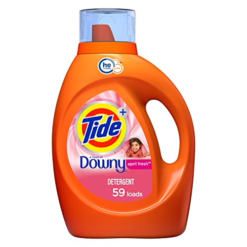 0037000874737 - TIDE PLUS A TOUCH OF DOWNY HIGH EFFICIENCY LIQUID LAUNDRY DETERGENT, APRIL FRESH - 92 OZ