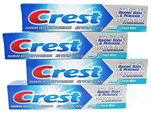 0037000884378 - CREST ~ BAKING SODA AND PEROXIDE WHITENING WITH TARTAR PROTECTION TOOTHPASTE NET WT 2.9OZ (82G) ~ FRESH MINT ~ (PACK OF 4)