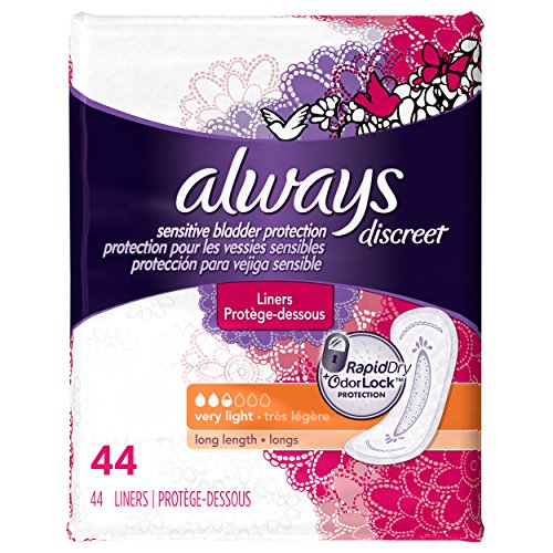 0037000886341 - ALWAYS DISCREET, INCONTINENCE LINERS, VERY LIGHT, LONG LENGTH, 44 COUNT