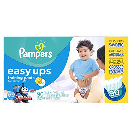 0037000906780 - PAMPERS EASY UPS TRAINING PANTS BOYS DIAPERS, SIZE 3T4T, 90 COUNT
