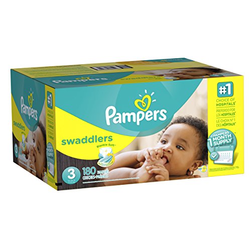0037000933519 - PAMPERS SWADDLERS DIAPERS, SIZE 3, ONE MONTH SUPPLY, 180 COUNT