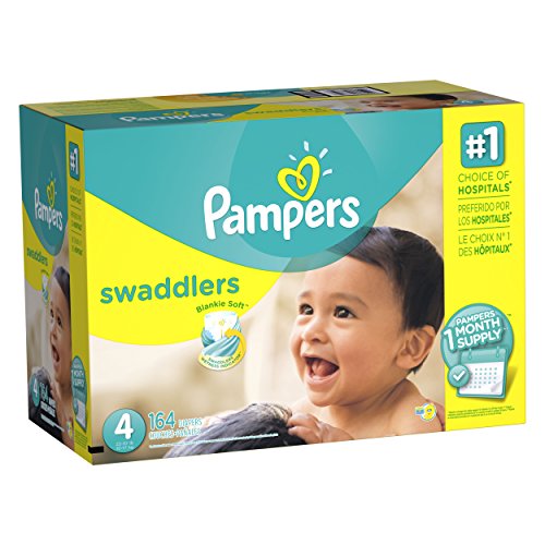 0037000933526 - PAMPERS SWADDLERS DIAPERS, SIZE 4, ONE MONTH SUPPLY, 164 COUNT