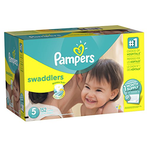 0037000933533 - PAMPERS SWADDLERS DIAPERS, SIZE 5, ONE MONTH SUPPLY, 152 COUNT