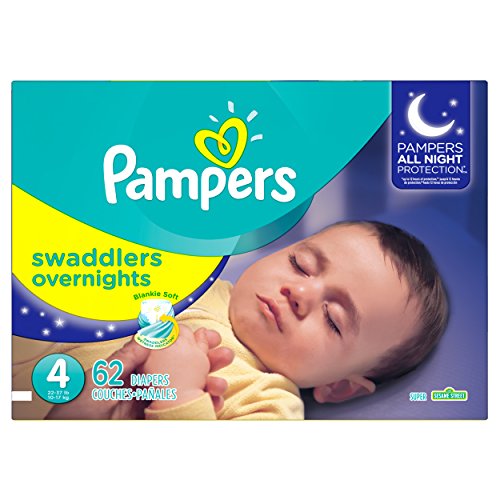0037000963776 - PAMPERS SWADDLERS OVERNIGHTS DIAPERS SIZE 4, 62 COUNT