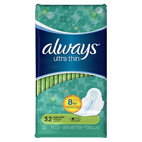 0037000965756 - ALWAYS ULTRA THIN LONG SUPER PADS WITH WINGS, 64 COUNT