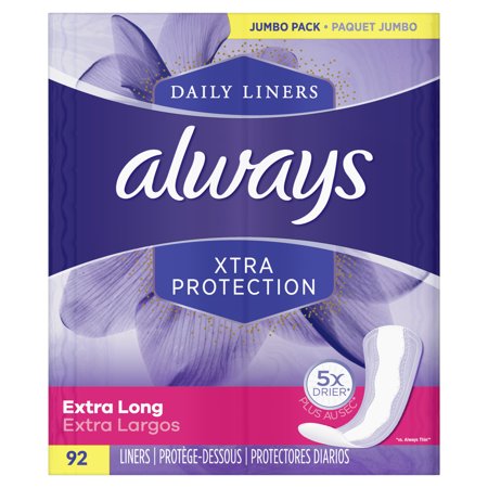 0037000970613 - ALWAYS XTRA PROTECTION EXTRA LONG DAILY LINERS, 92 CT