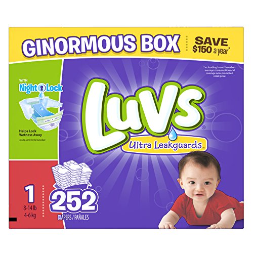 0037000976806 - LUVS ULTRA LEAKGUARDS DIAPERS, SIZE 1, 252 COUNT