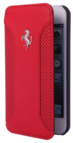 3700740322833 - FERRARI F-12 COLLECTION LEATHER FLAG CASE BOOK TYPE FOR IPHONE 5/5S - RED