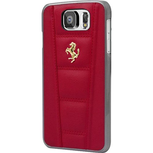 3700740359471 - FERRARI OFFICIAL GALAXY S6 458 SIGNATURE GENUINE LEATHER CASE RED - FE458GHCS6RE