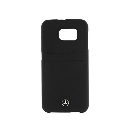 3700740361160 - MERCEDES-BENZ OFFICIAL PURE LINE GENUINE LEATHER HARD CASE W/ CARD SLOTS FOR (GALAXY S6) BLACK - MEHCS6PLBK