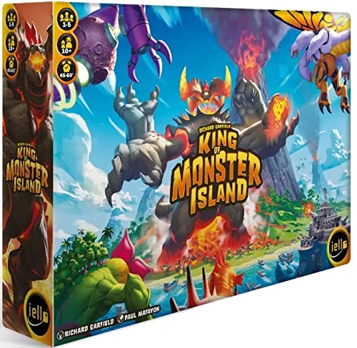 3701551700292 - IELLO: KING OF MONSTER ISLAND - STRATEGY BOARD GAME, SEQUEL OF THE KING OF LINE, FAMILY GAME, PLAY COOPERATIVELY, AGES 10+, 1-5 PLAYERS, 60 MINUTES
