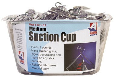 0037063013418 - ADAMS MFG CO MED SUCTION CUP WITH HOOKS (PACK OF 80)