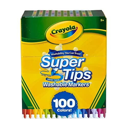0371904139456 - CRAYOLA SUPER TIPS MARKER SET (100 COUNT), WASHABLE MARKERS, KIDS GIFTS FOR GIRLS & BOYS