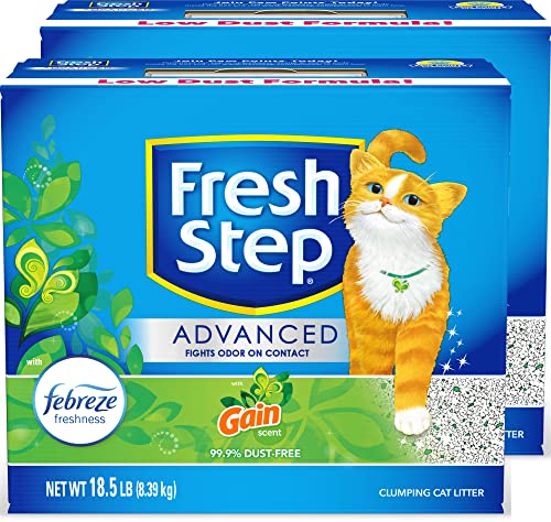 0372657524681 - FRESH STEP CLUMPING CAT LITTER, WITH GAIN, ADVANCED, EXTRA LARGE, 37 POUNDS TOTAL (2 PACK OF 18.5LB BOXES)