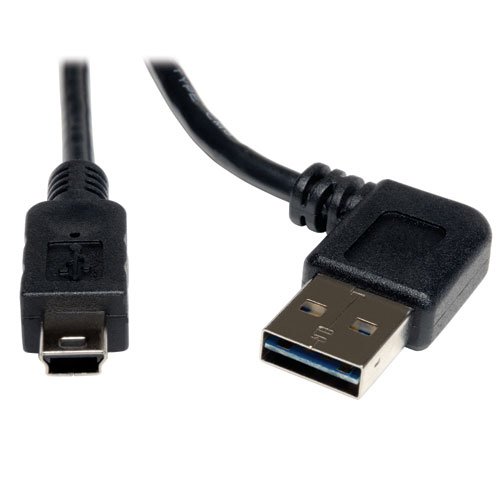 0037332179548 - TRIPP LITE UNIVERSAL REVERSIBLE USB 2.0 HI-SPEED CABLE (REVERSIBLE RIGHT / LEFT ANGLE A TO 5PIN MINI-B M/M) 6-FT.(UR030-006-RA)