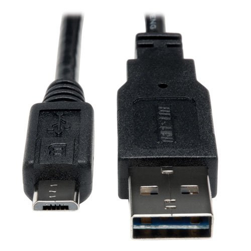 0037332179579 - TRIPP LITE UNIVERSAL REVERSIBLE USB 2.0 HI-SPEED CABLE (REVERSIBLE A-M TO 5PIN MICRO B-M) 10-FT.(UR050-010)