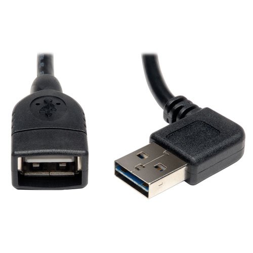 0037332180278 - TRIPP LITE UNIVERSAL REVERSIBLE USB 2.0 HI-SPEED EXTENSION CABLE (REVERSIBLE RIGHT / LEFT ANGLE A TO A M/F), 18-IN.H(UR024-18N-RA)