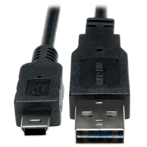 0037332182098 - TRIPP LITE UNIVERSAL REVERSIBLE USB 2.0 HI-SPEED CABLE (REVERSIBLE A TO 5PIN MINI B M/M) 6-IN.(UR030-06N)