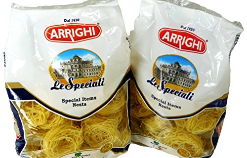 0037364130586 - ARRIGHI LE SPECIAL IMPORTED ITALIAN ANGEL HAIR PASTA NESTS FIDELINI A NIDO CAPELLI D'ANGELO DURUM WHEAT SMILINA (2 PACKS OF 16 OZ EACH)