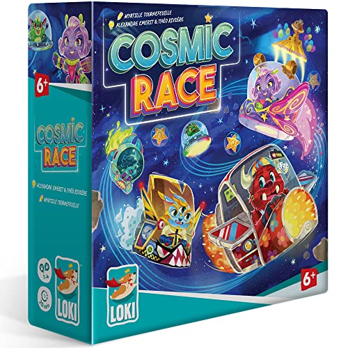 3760175519482 - LOKI COSMIC RACE - SPACE RACING CARD GAME, KIDS & FAMILY, AGES 6+, 1-4 PLAYERS, 20 MIN