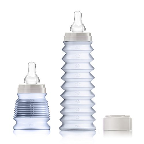3770005602192 - BIBIGO©,THE FRENCH BABY BOTTLE, AIR VACUUM, ADJUSTABLE TO THE LIQUID LEVEL,: ANTI-COLICS, STORES INFANT FORMULA WHILE FOLDED, SPACE SAVER EASYT TO STORE AT HOME AND TO CARRY OUTDOOR