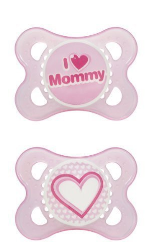 0037977005967 - MAM LOVE & AFFECTION PACIFIER, SILICONE 2+ MONTHS, I LOVE MOMMY AND HEART GIRL