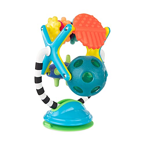 0037977806809 - SASSY TEETHE & TWIRL SENSATION STATION 2-IN-1 SUCTION CUP HIGH CHAIR TOY | DEVELOPMENTAL TRAY TOY FOR EARLY LEARNING | FOR AGES 6 MONTHS AND UP