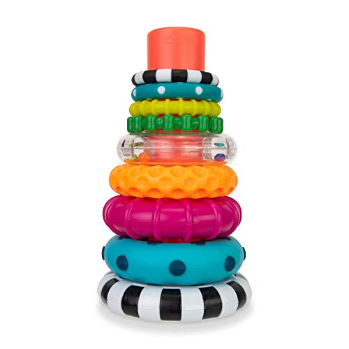 0037977807950 - SASSY STACKS OF CIRCLES STACKING RING STEM LEARNING TOY, 9 PIECE SET, AGE 6+ MONTHS