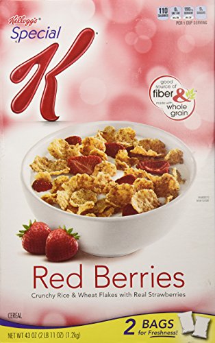0038000124891 - KELLOGG'S SPECIAL K TWIN PACK RED BERRIES, 43 OUNCE