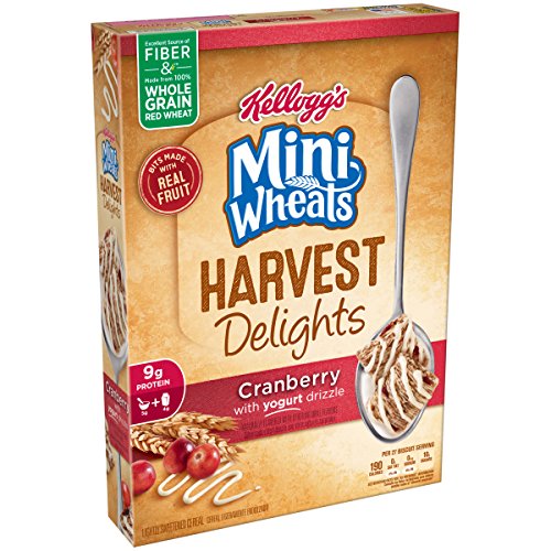 0038000144080 - KELLOGG'S, FROSTED MINI-WHEATS, HARVEST DELIGHTS CEREAL, 14.3OZ BOX (PACK OF 4) (CRANBERRY YOGURT)