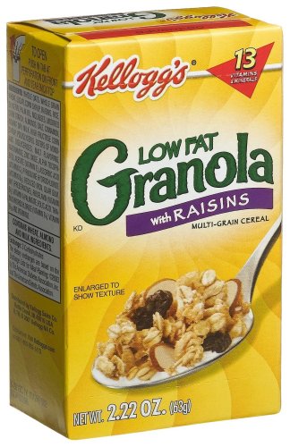 0038000220135 - KELLOGG'S GRANOLA WITH RAISINS, LOW FAT, 2.22-OUNCE SINGLE SERVE BOXES (PACK OF 70)