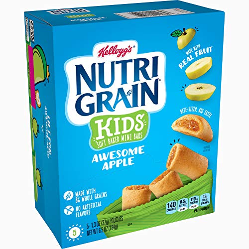 0038000224836 - KELLOGGS NUTRI-GRAIN KIDS, SOFT BAKED MINI BARS, AWESOME APPLE, GOOD SOURCE OF 8 VITAMINS AND MINERALS, 6.5OZ BOX (PACK OF 5, 25 COUNT)
