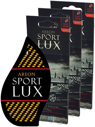3800034957977 - AREON SPORT LUX QUALITY PERFUME/COLOGNE CARDBOARD CAR & HOME AIR FRESHENER, GOLD (PACK OF 3)