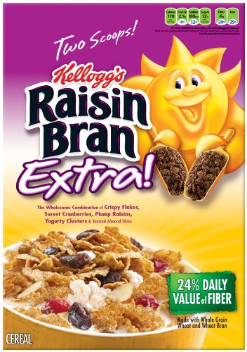 0038000510663 - RAISIN BRAN CEREAL, EXTRA!, 15-OUNCE BOXES (PACK OF 3)