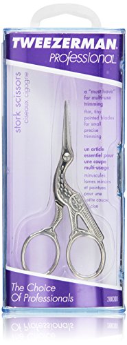 0038097304299 - TWEEZERMAN PROFESSIONAL STORK SCISSORS USED FOR TRIMMING BROWS AND FACIAL HAIR