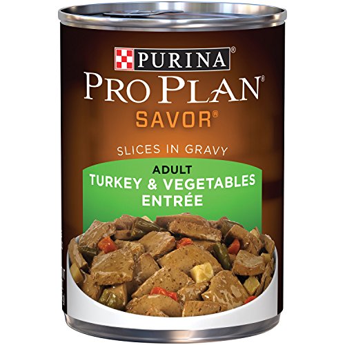 0038100027788 - PURINA PRO PLAN WET DOG FOOD, SAVOR, ADULT TURKEY & VEGETABLES ENTRÉE SLICES IN GRAVY, 13-OUNCE CAN, PACK OF 12