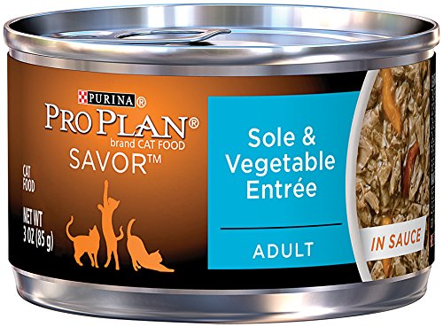0038100140074 - PURINA PRO PLAN WET CAT FOOD, SAVOR, ADULT SOLE AND VEGETABLE ENTRÉE, 3-OUNCE CAN, PACK OF 24